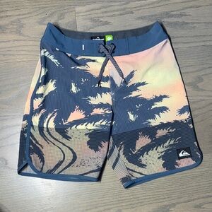 Quiksilver Kids Swim Trunks - Blue and Peach
